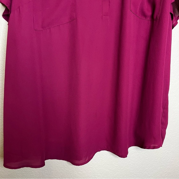 Torrid Harper Berry Color Women's Flutter Sleeve Blouse Size 6 (6X) - Picture 8 of 15